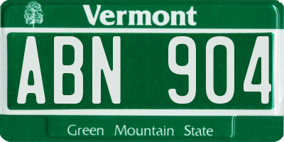 VT license plate ABN904