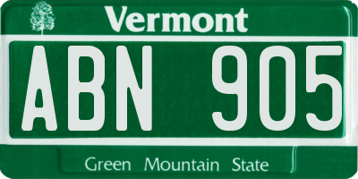 VT license plate ABN905