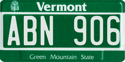 VT license plate ABN906