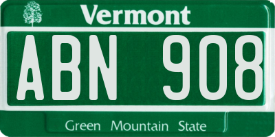 VT license plate ABN908