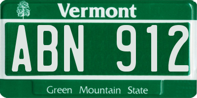 VT license plate ABN912