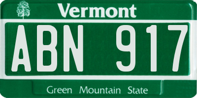 VT license plate ABN917