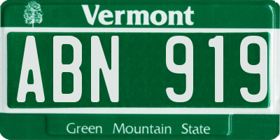 VT license plate ABN919