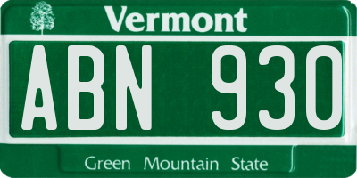 VT license plate ABN930