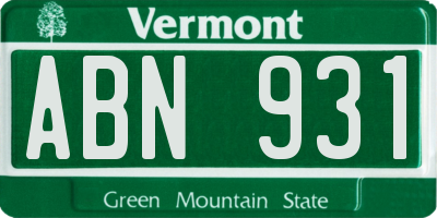 VT license plate ABN931