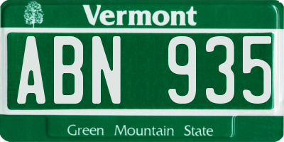 VT license plate ABN935