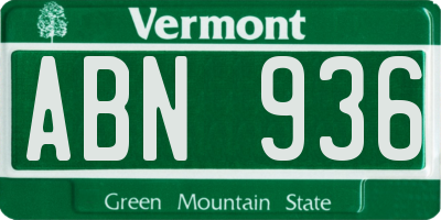 VT license plate ABN936