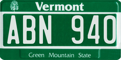 VT license plate ABN940