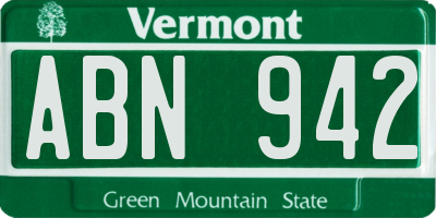 VT license plate ABN942