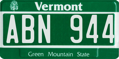 VT license plate ABN944