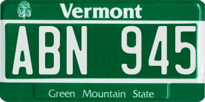 VT license plate ABN945