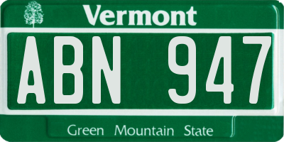 VT license plate ABN947