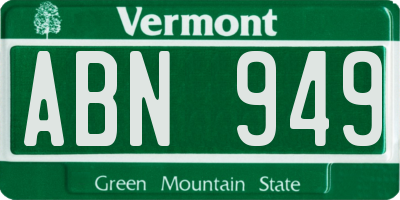 VT license plate ABN949