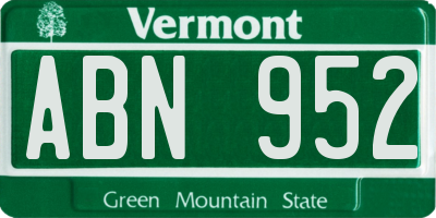 VT license plate ABN952