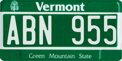 VT license plate ABN955