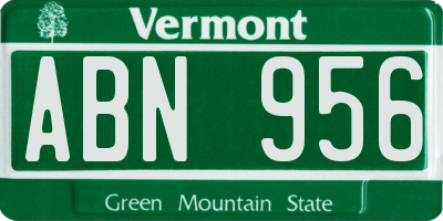 VT license plate ABN956