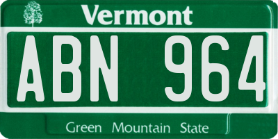 VT license plate ABN964