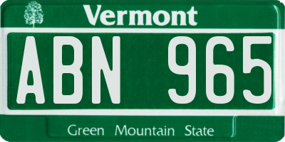 VT license plate ABN965