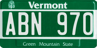 VT license plate ABN970