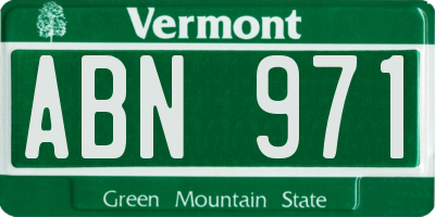 VT license plate ABN971