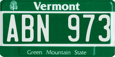 VT license plate ABN973