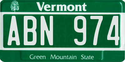 VT license plate ABN974