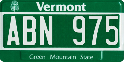 VT license plate ABN975