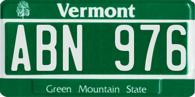 VT license plate ABN976