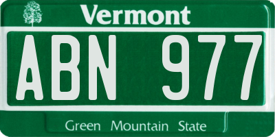 VT license plate ABN977