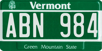 VT license plate ABN984