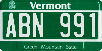 VT license plate ABN991