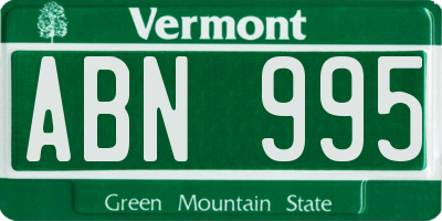 VT license plate ABN995