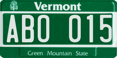 VT license plate ABO015