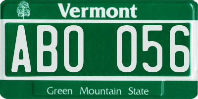 VT license plate ABO056