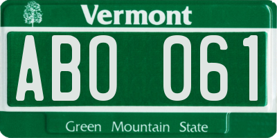 VT license plate ABO061