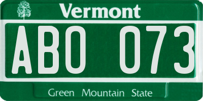 VT license plate ABO073