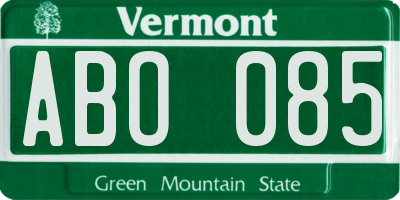 VT license plate ABO085