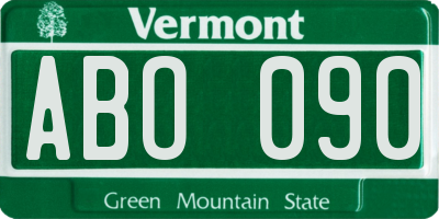 VT license plate ABO090