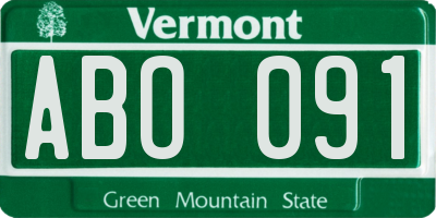 VT license plate ABO091