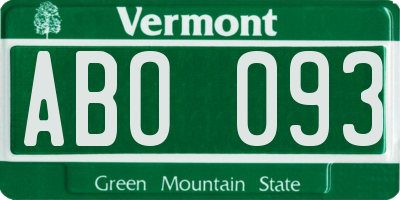 VT license plate ABO093