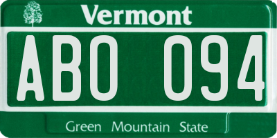 VT license plate ABO094