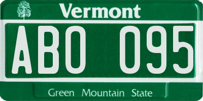 VT license plate ABO095