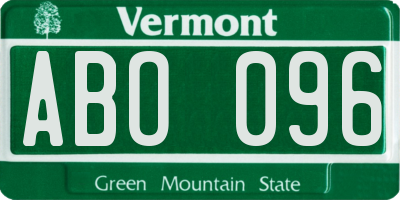 VT license plate ABO096