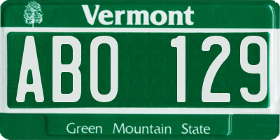 VT license plate ABO129