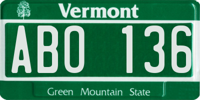 VT license plate ABO136