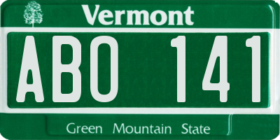 VT license plate ABO141