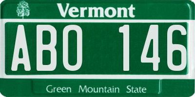 VT license plate ABO146