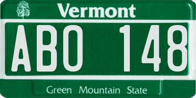 VT license plate ABO148