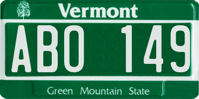 VT license plate ABO149