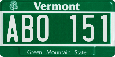 VT license plate ABO151